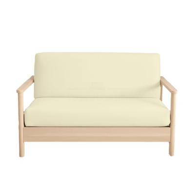 Imagem de Capas para futon sem braços tamanho completo – Capas para futon 100% algodão 400 fios – Capa protetora de sofá cama com zíper, capa de sofá-cama, lavável na máquina, marfim