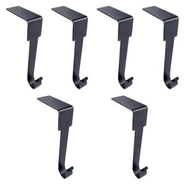 Imagem de CarpNettore 6 Peças de Suportes para Meias de Natal, Cabides Decorativos para Meias, Suporte para Meias, Ganchos de Guirlanda, Cabide de Metal Forte, Acabamento L, Preto, Tamanho real