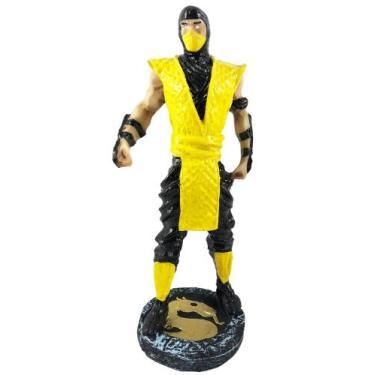 Imagem de Boneco Scorpion Ninjas Mortal Kombat 18cm Colecionável Estátua em Resi