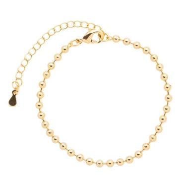 Imagem de Pulseira Dupla Corações e Perolas Semi Joias Banhado Ouro 18K - Stella
