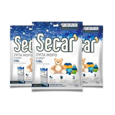 Imagem de Kit Com 3 Evita Mofo Secar Original Closet Kids 250g Desumificador Gua