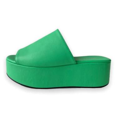 Imagem de Tamanco Flatform Feminino Plataforma Color - Jessica Leal Shoes, Verde