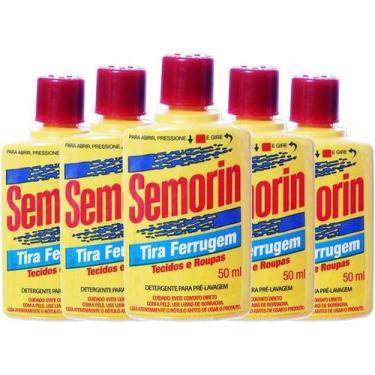 Imagem de Tira ferrugem 50ml semorim idela para tecidos e roupas 5 und - Semorin