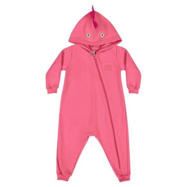 Imagem de Macacão em Moletom Unissex para Bebê Quimby, Rosa pink, 3