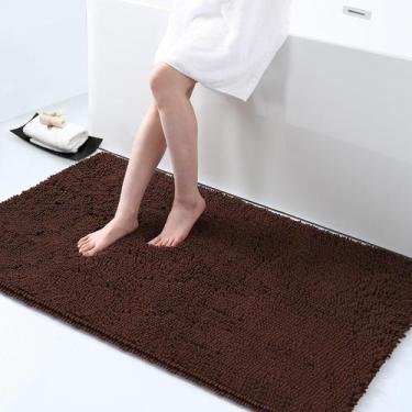 Imagem de Tapete de banho Smiry Luxury Chenille Extra Soft Absorvente Marrom 120