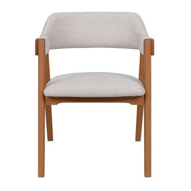 Imagem de Kit 2 Cadeiras De Jantar Verona Encosto Concha Linho Bege