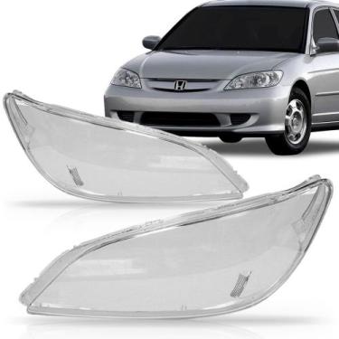 Imagem de Par lente farol civic 04 05 - SP ACESSÓRIOS, Par (Direito + Esquerdo)