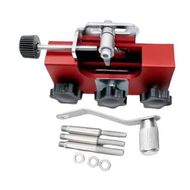 Imagem de predolo Kit de afiador de motosserra manual, portátil, resistente, fácil de instalar, universal com cabeças de moagem de 4/5/6 mm, Vermelho