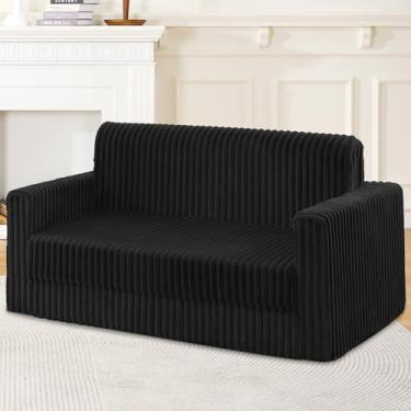 Imagem de HABUTWAY Sofá-cama dobrável, cadeira conversível 2 em 1 com apoio de braço, cama de cadeira dobrável portátil, sofá confortável, sofá preguiçoso multifuncional para sala de estar, quarto, dormitório