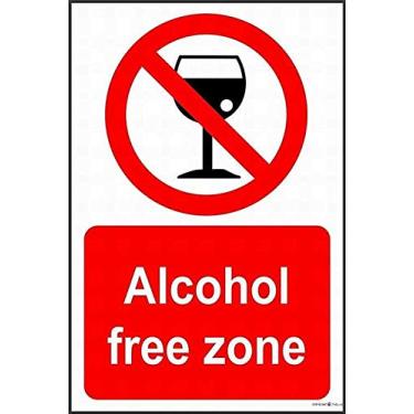 Imagem de Placa de metal em lata/placa de segurança sem álcool para decoração de aviso de segurança ao ar livre 20 x 30 cm placa de alumínio