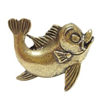 Imagem de Generic Estátua de peixe em latão, estatueta de peixe, artesanato, bronze antigo, figura de animal marinho, Feng Shui para escritório, sala de estar, Style B