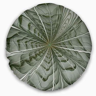 Imagem de Design simétrico verde claro flor fractal sala de estar redonda, sofá, almofada de alta qualidade + capa de almofada impressa em ambos os lados 50 cm