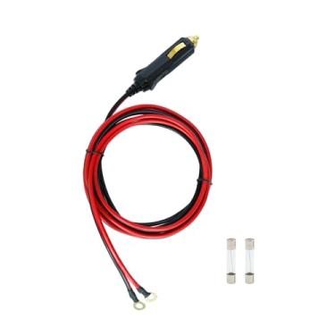 Imagem de YIWOFUWO Plugue resistente 13AWG macho para isqueiro macho, plugue de substituição de adaptador de energia de carro de 12 V com luzes LED e fusível de 20 A (3 m)