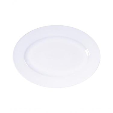 Imagem de Travessa Oval Tramontina Maria Augusta Em Porcelana Branca 32x25cm