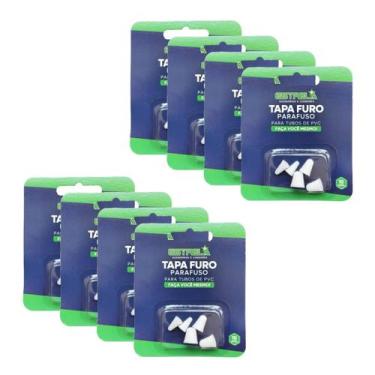 Imagem de Kit 8 estrela tapa furo parafuso pvc com 05 peças branco