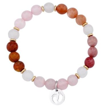 Imagem de Haoze Presentes de aborto espontâneo para mães What is Loved is Never Lost Pulseira com contas naturais Perda de bebê Presente de simpatia Perda de Criança Presentes Memorial Joias, Pedra, Ametista