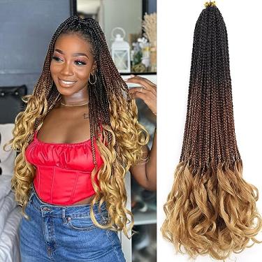 Imagem de Cabelo trançado pré-esticado 50 cm cabelo solto ondulado crochê 8 pacotes grande ondulado cabelo trançado saltitante encaracolado sintético (c14#, 66 polegadas (pacote com 8))