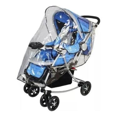 Imagem de 2X Capa De Chuva Protetora Para Carrinho De Bebê Universal