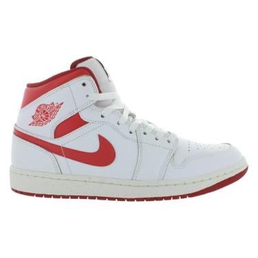 Imagem de Nike Tênis masculino Air Jordan 1 Mid Se, Branco/duna lagosta/vela vermelha, 40
