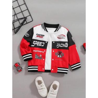 Imagem de Jaqueta De Corrida De Motocicleta Em Patchwork Vermelho, Branco E Pret