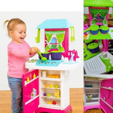 Imagem de Cozinha Infantil Brinquedo Menina Pia Geladeira Fogão - LUA DE CRISTAL