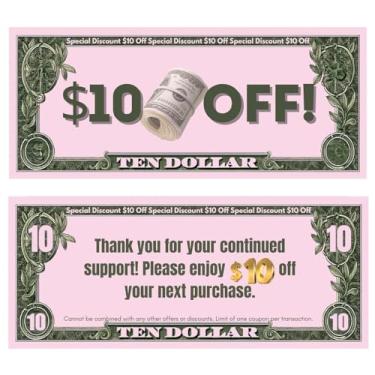 Imagem de Voucher de presente de 100 dólares, cartões de recompensa de fidelidade com cupão em dinheiro para pequenas empresas, cupons de agradecimento de agradecimento do cliente, certificados de desconto