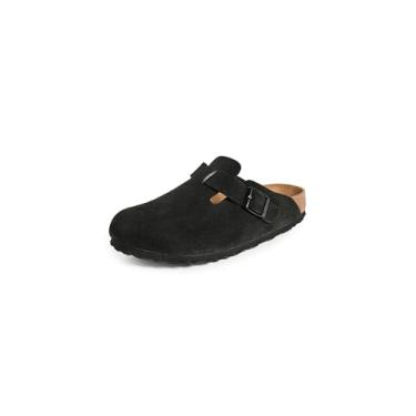 Imagem de Birkenstock Tamancos Boston Suede, Camurça preta, 5-5.5