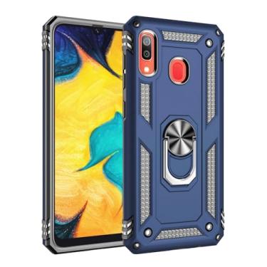Imagem de SORAKA Capa para Samsung Galaxy A20/A30 com anel giratório de 360 graus capa de silicone macia capa ultrafina com placa de metal para suporte magnético de telefone para automóvel