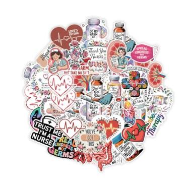 Imagem de 50 adesivos de enfermeira, adesivos engraçados de vinil de enfermagem para laptop, garrafa de água, caderno, scrapbook, carretel de crachá, copo, carro, presente para enfermeiros, estudantes, CNAS