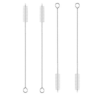 Imagem de 4 escovas de limpeza de palha, limpador de palha extra longo reutilizável de 10 mm de largura para caneca Stanley de 40, 30 g, 590 ml, inoxidável, garrafa