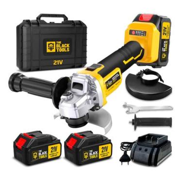 Imagem de Esmerilhadeira Lixadeira Angular Com 2 Baterias 21v 4000mah 4.1/2 125m