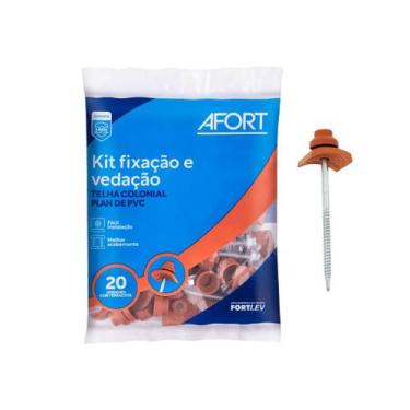 Imagem de Kit Fixação /Vedação Afort Pvc Plan 20Pc Terra Cota Completo