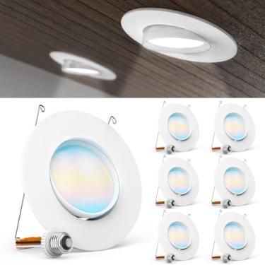 Imagem de Sunco Lighting Pacote Com 6 Luzes Led Sunco, Retrofit Para Globo Ocular, Embutidas De 5/6", 12 W = 60 W, 5 Cores (2700 K/3000 K/3500 K/4000 K/5000 K), 800 Lm, Visor Direcional Angular, Luminária Tet