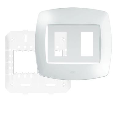 Imagem de Placa 4"" X 4"" Com Suporte 2 Módulos Verticais Elegance - 2761 - Fame Placa 4x4 C-supo...
