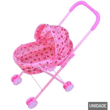 Imagem de Carrinho Para Boneca 55cm Metal Berço Color - Tudo em Caixa
