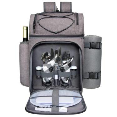 Imagem de Mochila de cesta de piquenique Hap Tim para 2 pessoas com refrigerador