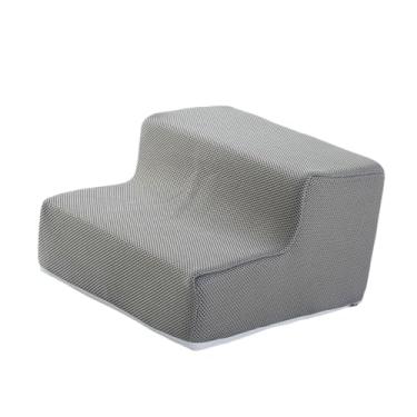 Imagem de Baoblaze Escada para cães de 2 degraus, cama de escalada para gatinhos com fundo antiderrapante, esponja de alta densidade para sofá de filhotes e cães mais, Cinza Claro