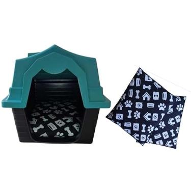 Imagem de Casa De Cachorro De MéDio A Grande Porte Com 2 Almofadas, Casinha Para Animais De EstimaçãO, ProteçãO Uv.(VERDE)