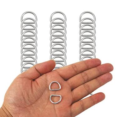 Imagem de Rrina 30Pcs 304 Stainless Steel Welded Heavy D-Rings for Hand DIY Accessories Hardware Bags Ring Dog Leashes Dee Ring (1/2inch)