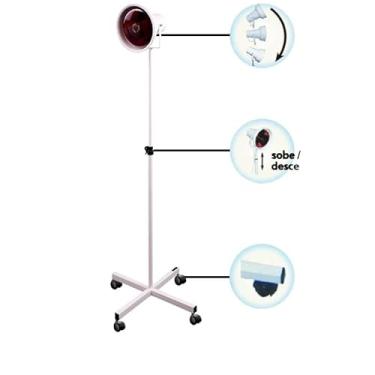 Imagem de Aparelho Infravermelho Iv-05 Articulado Regulável + Lâmpada Fisioterapia 250w (110v)