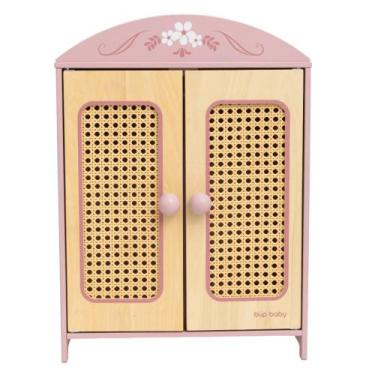 Imagem de Brinquedo De Madeira Guarda-Roupa De Boneca Com Palha Büp Baby