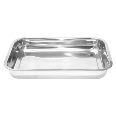 Imagem de Kit 3 Assadeira Forma Retangular Alta Aço Inox 30 X 40 X 4Cm