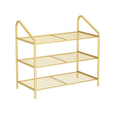 Imagem de 5sssallefaa Sapateira empilhável 3 níveis comporta até 15 ~ 18 pares de sapatos se encaixa em espaços estreitos montagem sem ferramentas postes de metal à prova de ferrugem organizador de sapateira