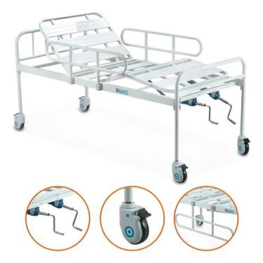 Imagem de Cama Hospitalar 2 Movimentos Manual Até 180kg DX2 - Dellamed