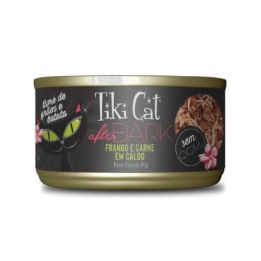 Imagem de Ração Úmida Tiki Cat After Dark Frango e Carne em Caldo 80G