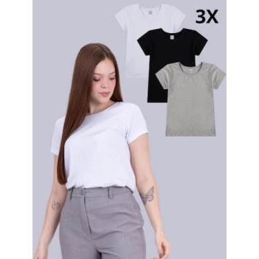 Imagem de Kit 3 Blusas Básicas Adulto Sortido - Vida Costeira Oficial, M, Sortid