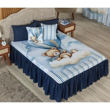 Imagem de Kit Colcha Cobre Leito Casal Infantil 7 Pcs Estampado, Decoração, Bebê
