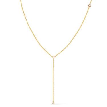 Imagem de Colar Dourado Gravatinha com Pontos de Luz em Zircônia - Kozlo, Unica,