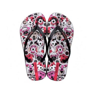 Imagem de Chinelo Feminino Ipanema Pets Preto Vermelho Rosa