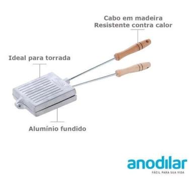 Imagem de Torradeira para fogão Chapa de alumínio sanduicheira AND - Anodilar